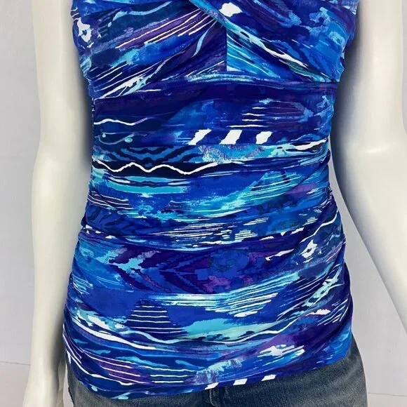 Ralph Lauren Women's Blue Calypso Bandeau Tankini Swimsuit Top Size 12 NWT - Picture 3 of 9